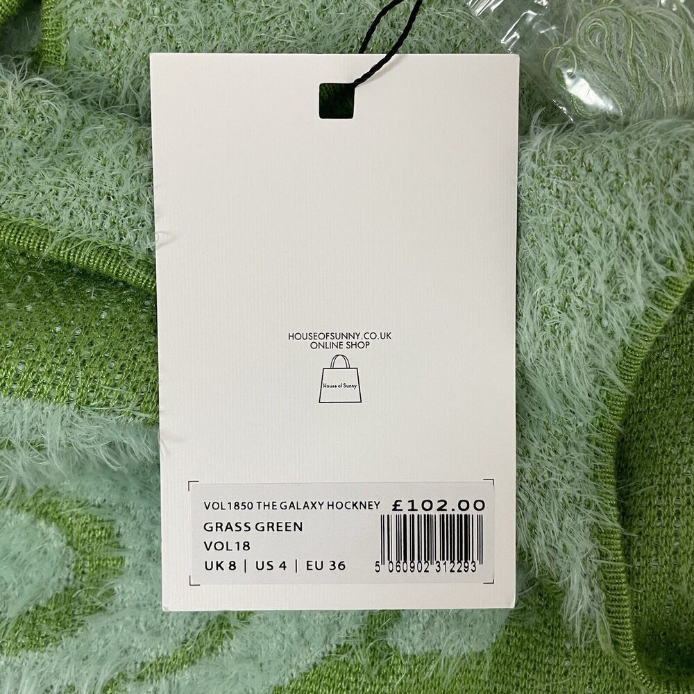 House of Sunny The Galaxy Hockney Knit Midi Slip Cut‎ Out Dress Grass Green US 4 - Picture 13 of 14